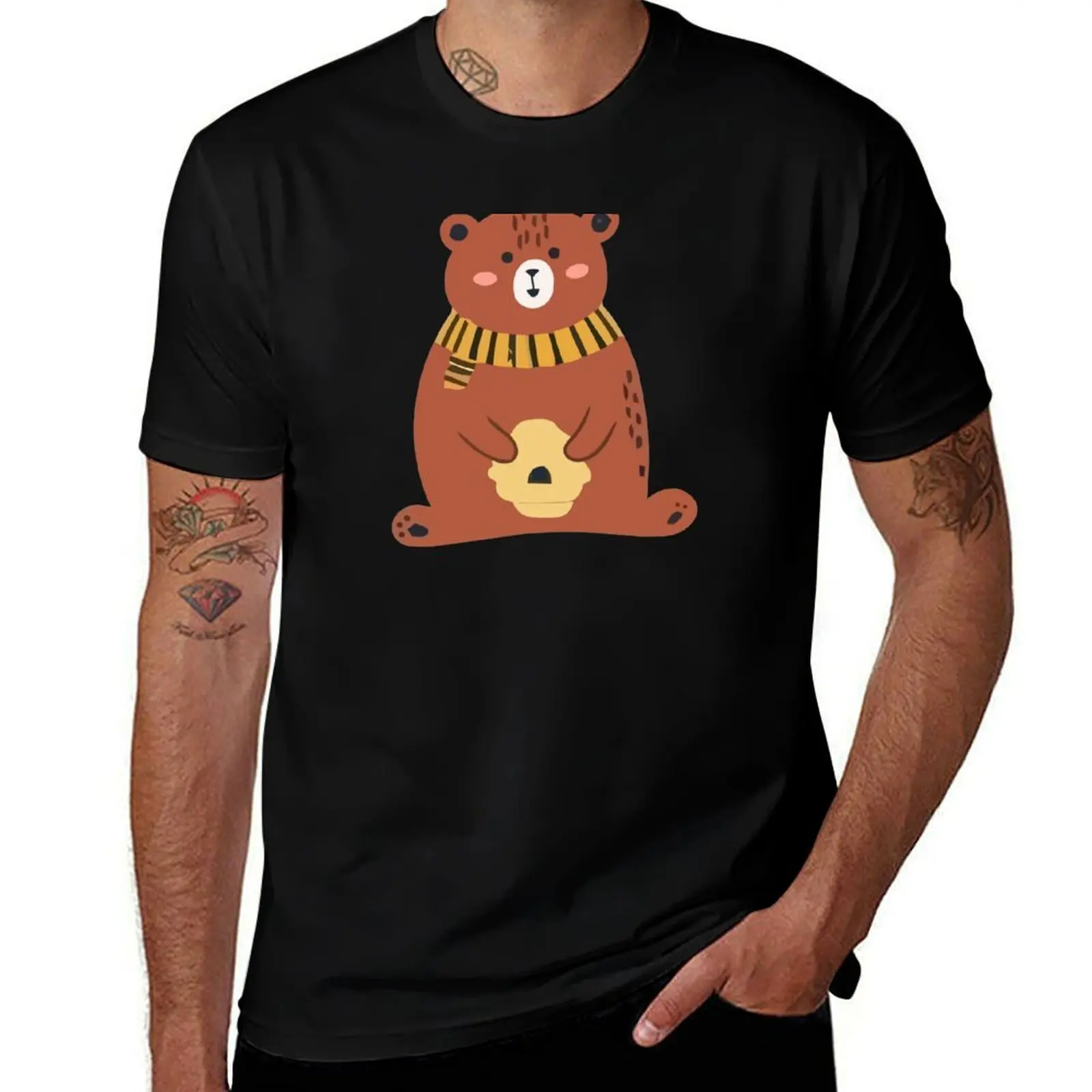 

honey bear T-Shirt summer shirt blue lock oversize t-shirts man mens t shirts top quality