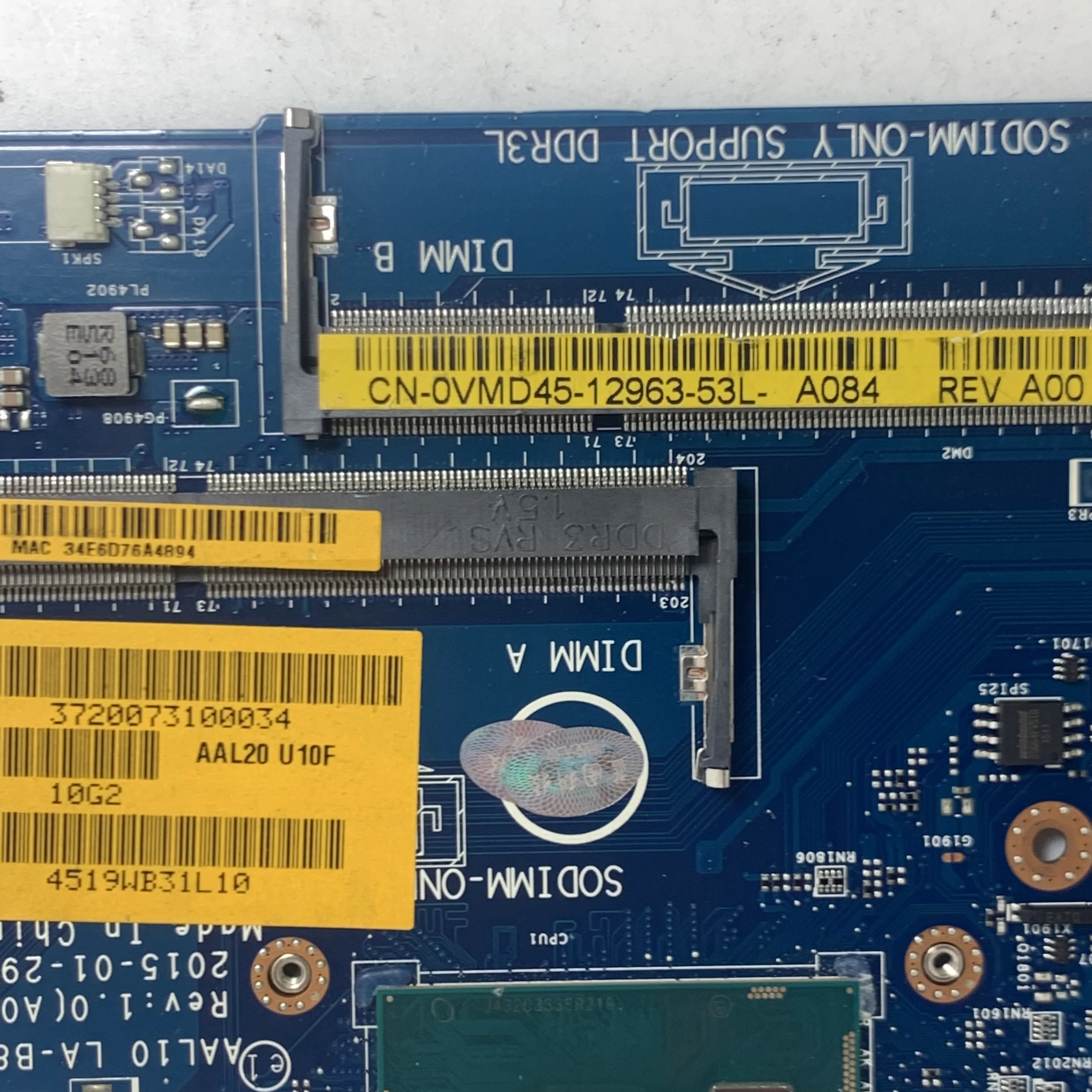 Материнская плата CN-0VMD45 0VMD45 VMD45 для ноутбука Dell 5458 5558 5758, материнская плата AAL10 LA-B843P с процессором SR210 3805U, 100% выбор, хорошо