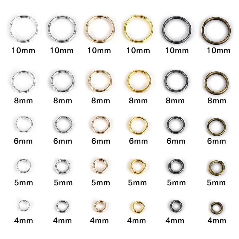 200Pcs/Lot 4/5/6/8/10mm Open Jump Rings Double Loops Gold Color Split Rings Connectors For Jewelry Making Supplies DIY Accessory