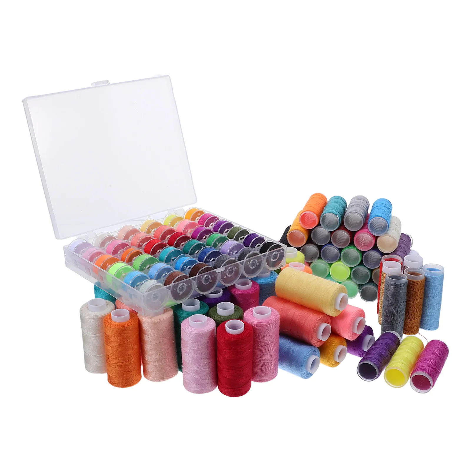 

111Pcs Sewing Thread Set Color Assorted Polyester Bobbins Bobbin Clips Holder Sewing Machine Supplies Quilting Embroidery Kit