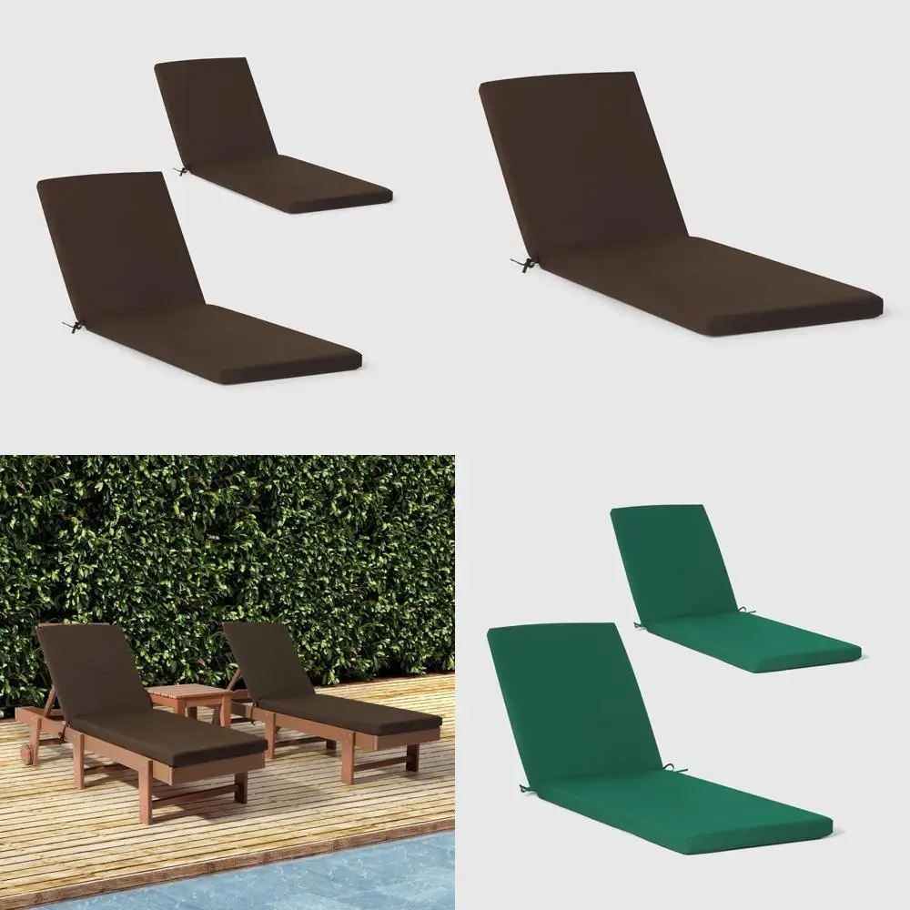 

Outdoor Chaise Lounge Chair Cushions Set of 2, 78 x 23 Inches, Brown, Comfortable Solace Design, Durable Weather-Resistant Outdo