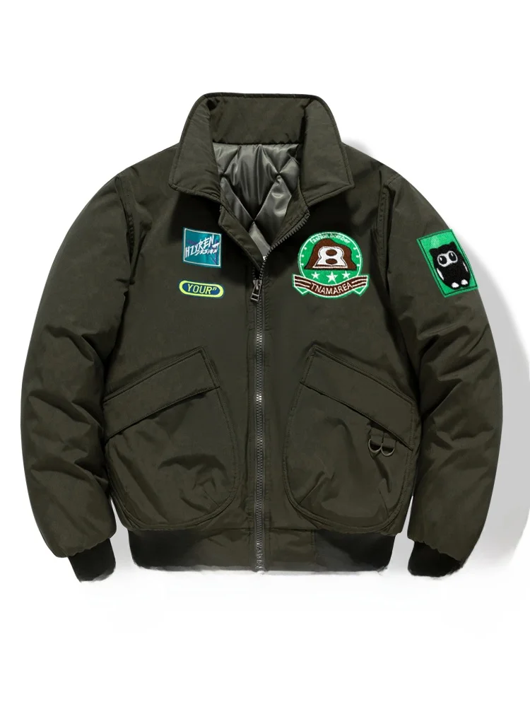 

Ретро-куртка в стиле рабочей одежды, свободного кроя, утепленная, из хлопка, в стиле бейсбольной куртки, для пар, осенне-зимняя верхняя одежда, бренд GXP999