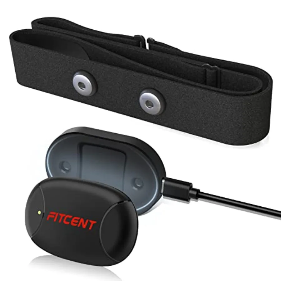 

Rechargeable Heart Rate Monitor Chest Strap 5.3 kHz/Bluetooth 5.0/ANT+, Heart Rate Sensor for Peloton Strava Zwift DDP Yoga