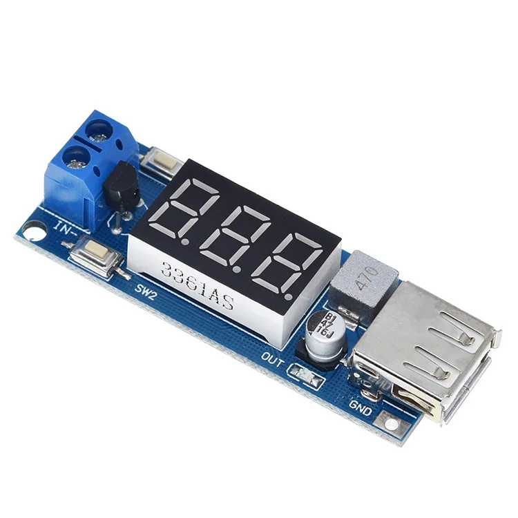 2pcs DC DC Step Down Module 6.5V 40V to 5V Car Voltmeter USB Charger for Phone GPS Tablet 4