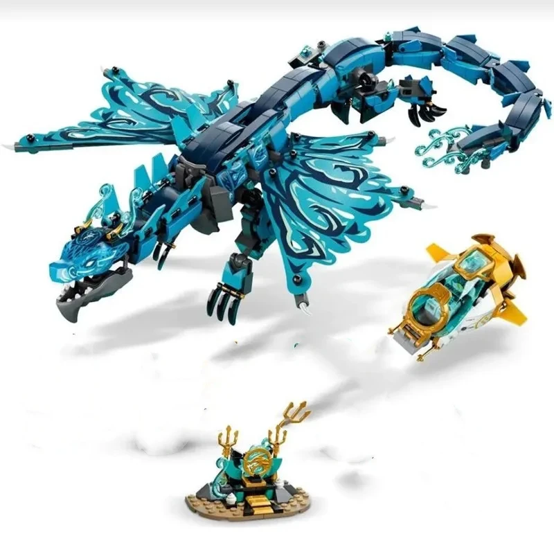 New 749pcs 90017 Blue Water Dragon Model Building Block Bricks Compatible 71754 DIY Sets Boys Toys for Children Christmas Gifts