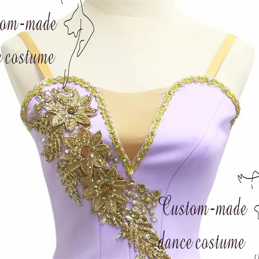 Fine Pattern Custom Size Custom Color Kids Girls Performance Wear Contemporary  Lilac ical Ballet Dress