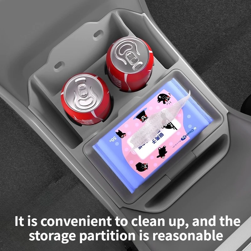

Car Central Central Control Lower Storage Box For ZEEKR 7X 2025 Silicone Tray Cup Holder Waterproof Partition Storage Organizer