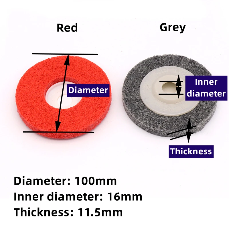 100x16mm Nylon Fiber Wheel Grinding Pad Angle Grinder NonWoven Sanding Disc For Metals Wood Crafts Polishing Cheaning