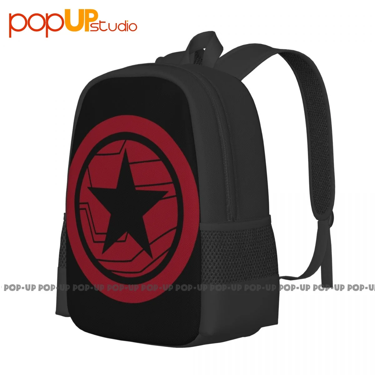 The Falcon And The Winter Soldier Bucky Red Logo Backpack Large Capacity Bookbag Portable Storage Bag Outdoor Running