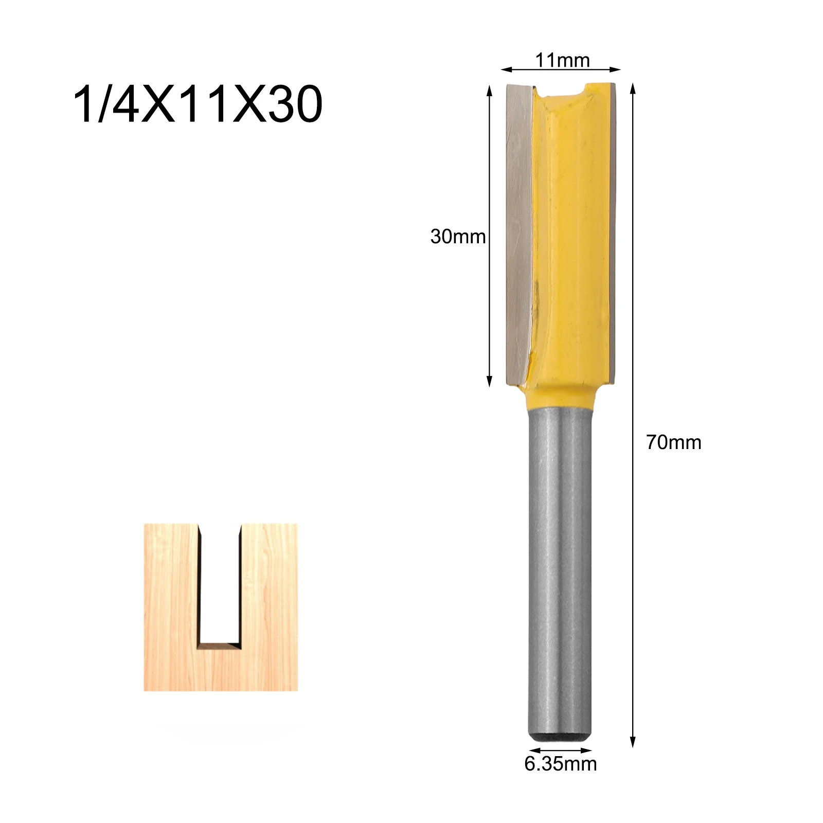 6.35mm Shank Straight Bit Tungsten Carbide Single Double Flute Router Bit Woodworking Milling Cutter Carbide Router Bit