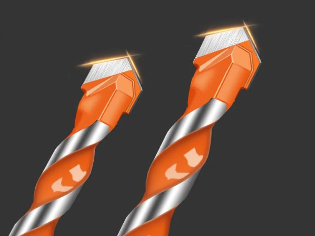 Steinbohrer-Set für Fliesen, Ziegel, Zement, Beton, Glas, Kunststoff, Schleuderblock, Holz, verchromt, Orange (5/10er-Pack) – Detail 8