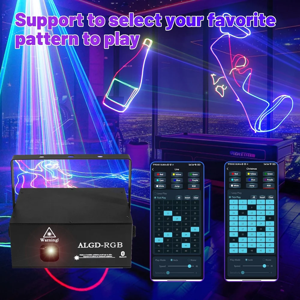 2W DJ Laser Light 3D Animation Laser Projector Supports Manual Graffiti Personalized Programming Wedding KTV Bar Stage Performan