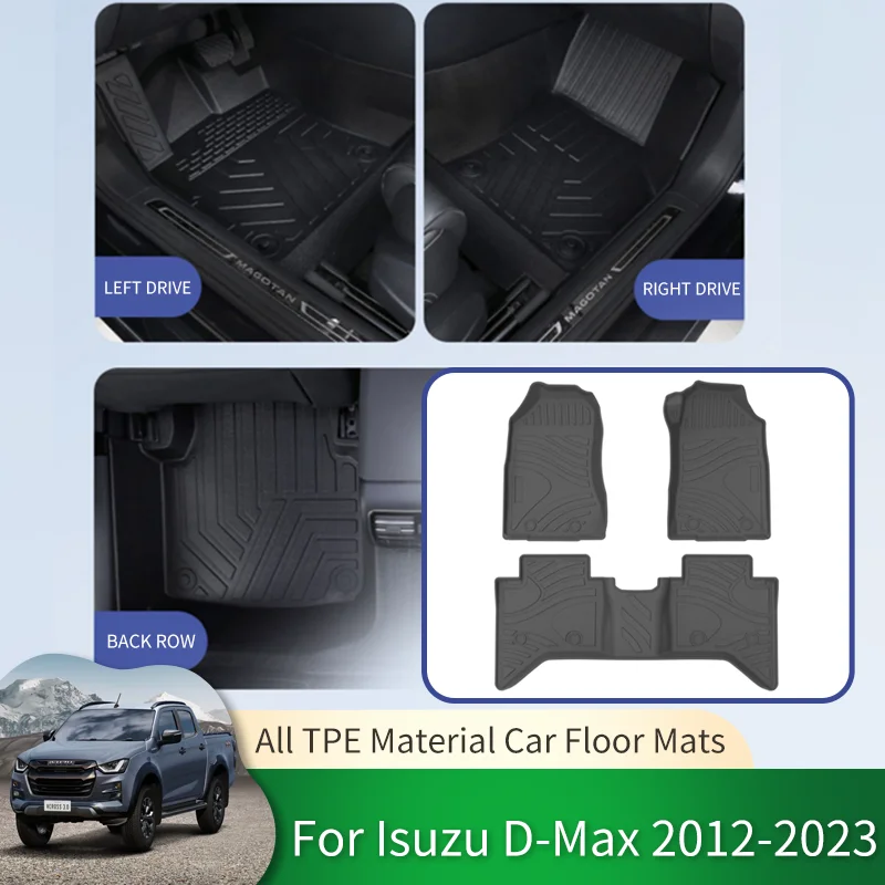 RHD Car Waterproof Non-slip Floor Mat Full Surround Protective Liner Foot Carpet for Isuzu D-Max T-Series JIM Ruimai 2012~2023