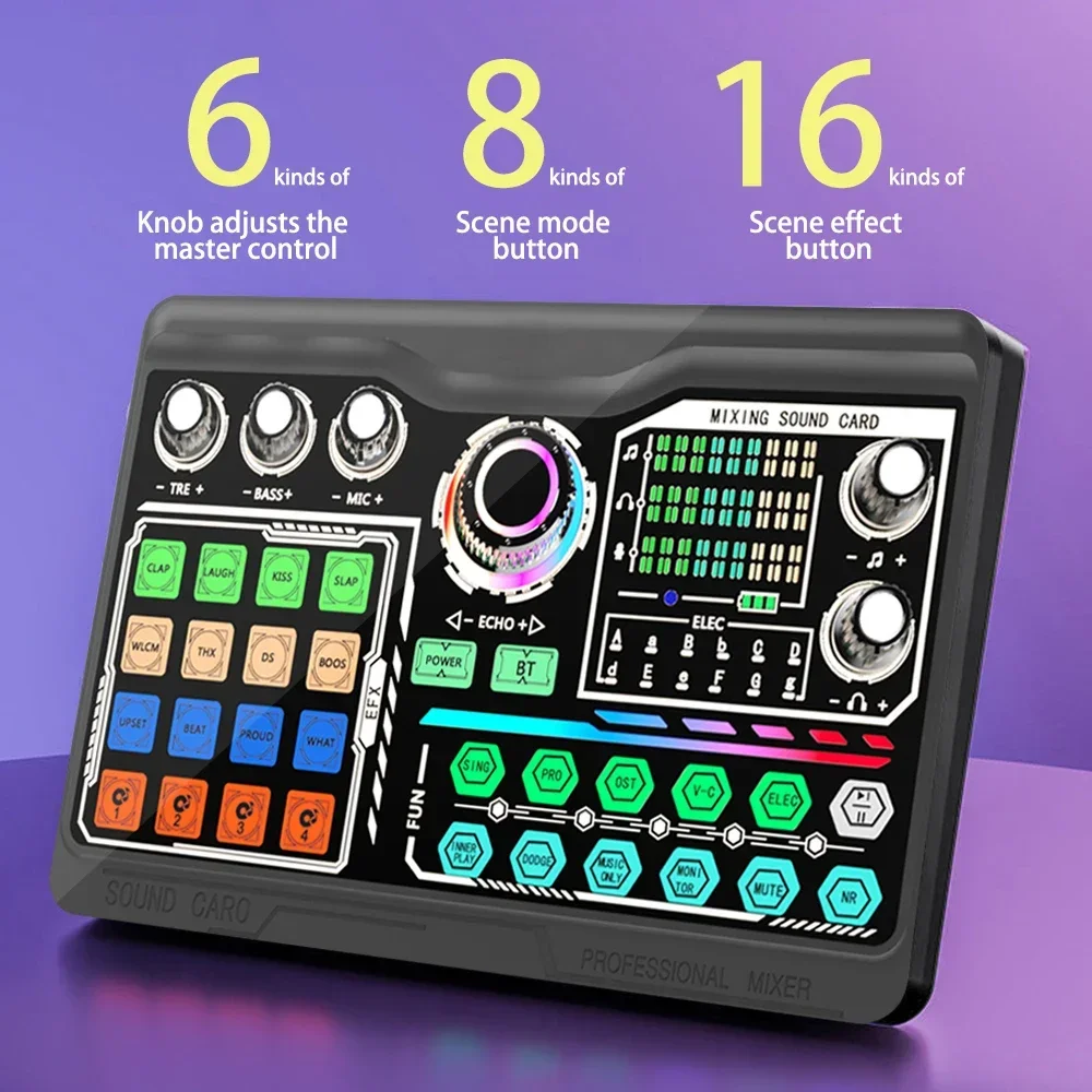 طقم بطاقة صوت احترافية لميكروفون البودكاست، بطاقة صوت عالية الدقة للكمبيوتر الشخصي والهواتف الذكية والكمبيوتر المحمول وتسجيل مدونة الفيديو والبث المباشر