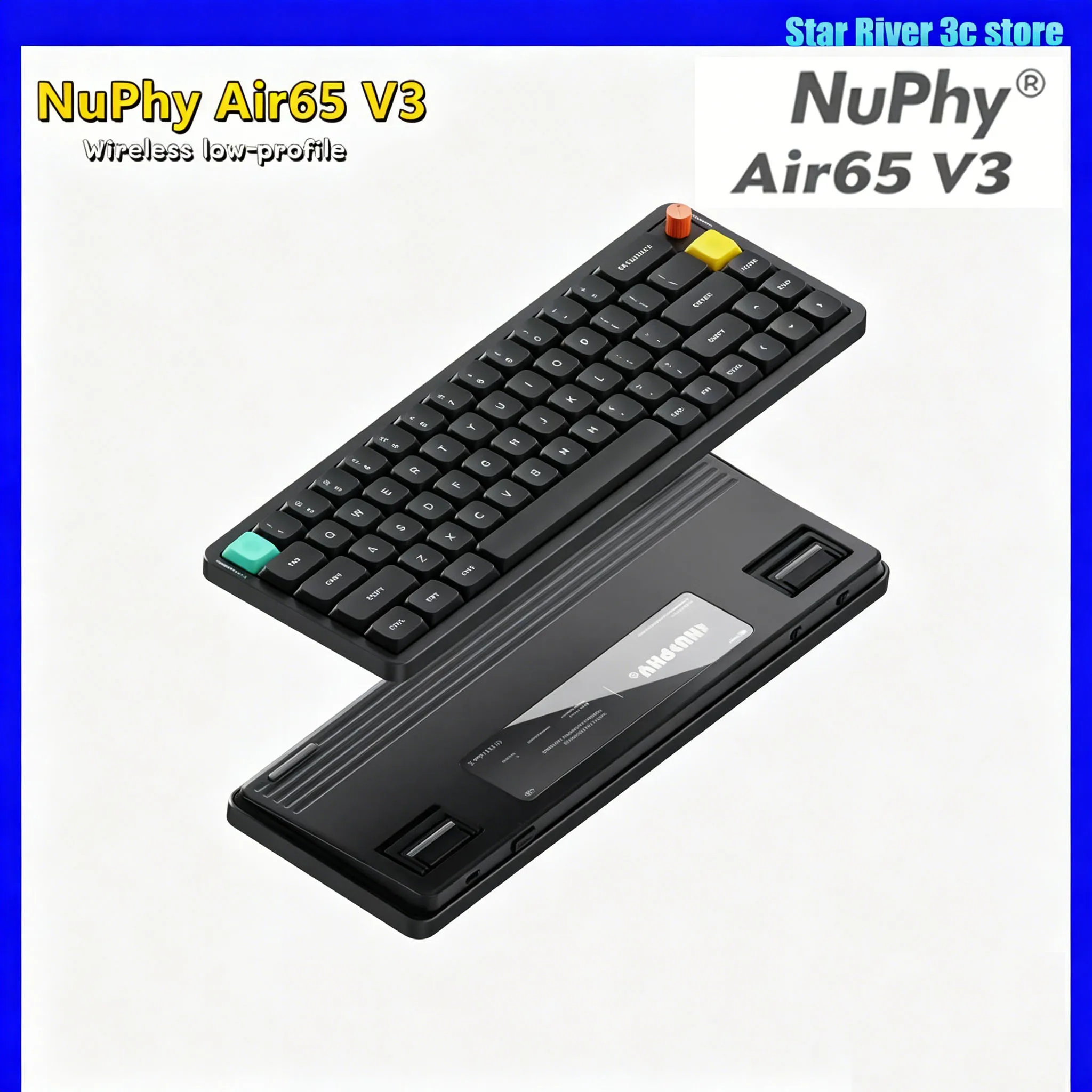 

Механическая клавиатура NuPhy Air65 V3 с низким профилем, 3,5-мм нано-переключателями, конструкцией Gasket, бесшумная, с тремя режимами подключения, беспроводная, для Mac и офиса
