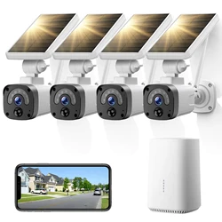 CAMCAMP Wireless CCTV System WiFi Camera Kit 4MP IP Cameras With Solar Battery Security Audio 4CH NVR Video Surveillance Set