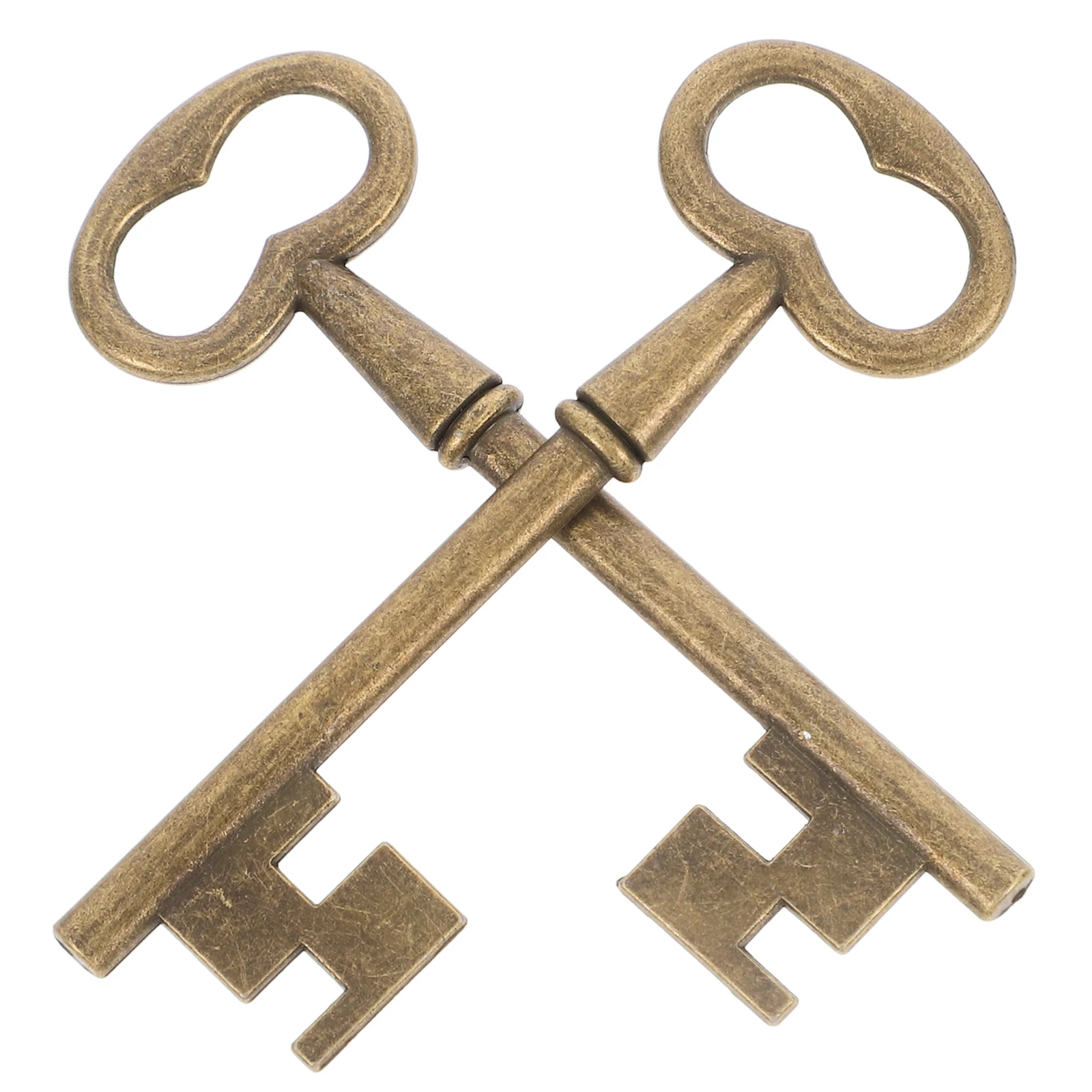 

2 Pcs Bronze Retro Key Pendant Charms for Jewelry Making Vintage Golden