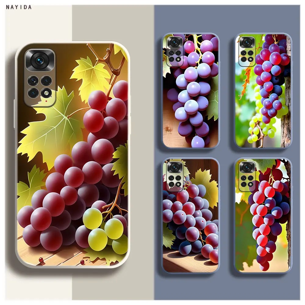 Soft Silicone Phone Case For Xiaomi Redmi Note 12 11 12S Pro Plus 12c 11a 4G 5G Original Cover grape