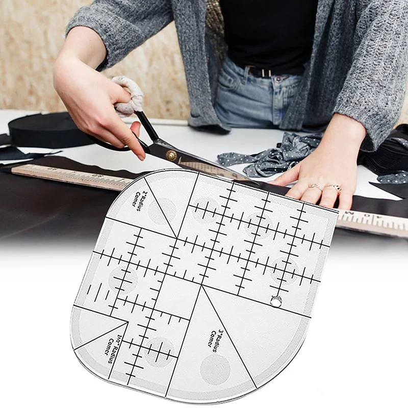 曲線コーナーカッター定規 アクリル製縫製キルト定規 縫製パッチワーク定規 縫製テンプレート パッチワークツール DIY縫製用品