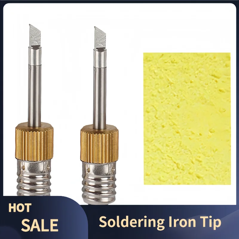 2Pcs USB Soldering Iron Tip With Sponge E10 Interface Welding Tips Set For Spot Wire Drag Welding Application Soldering Supplies