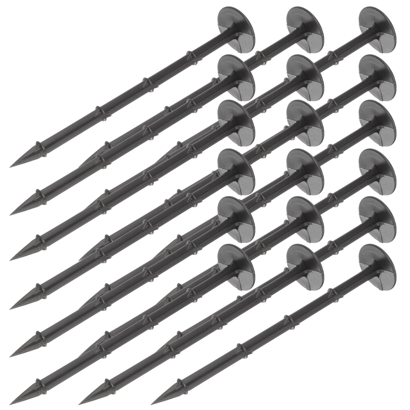 

20 Pcs Black Plastic Ground Stakes For Barrier Cloth Professional Garden Landscaping Stakes Spike Design Soil Tension Stakes
