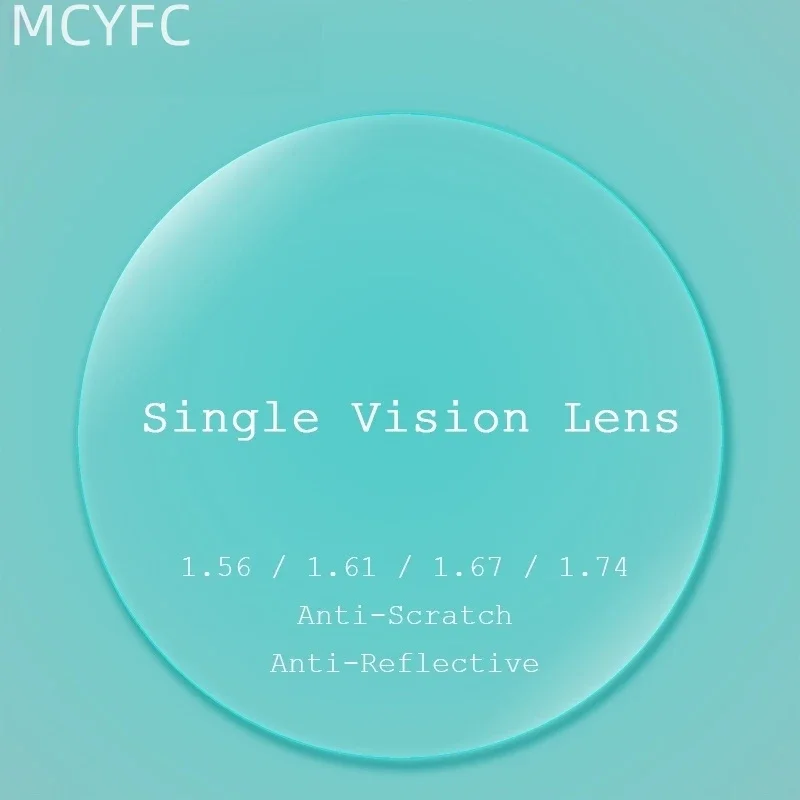 MCYFC TendaGlasses 1.56 1.61 1.67 1.74 Single Vision Super Thin Lenses Anti Reflective Prescription Lens for Optical Eyeglasses