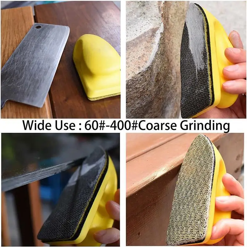 120*55mm Galvanisiertes Handpolierpad zum Polieren von Keramikfliesen, Marmor, Glas, Aluminium, Eisen, Stahl, Schleifpads – Detail 5