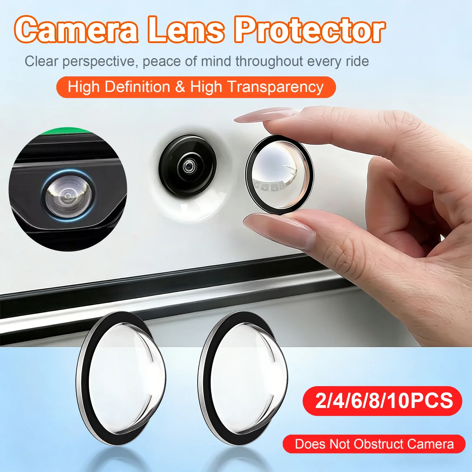 

2/10PCS Car Camera Lens Protector 360° Anti Scratch Protection Auto Rear View Backup Camera Lens Cover Easy Installation