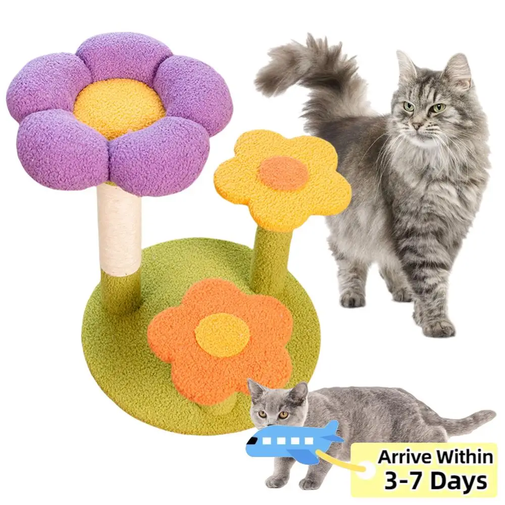 

Flower Cat Tree Tower Cat Climbing Frame Sisal Wrapped Cute Cat Tree Multi-Function Interactive Cat Tower 3 Layer for Kittens
