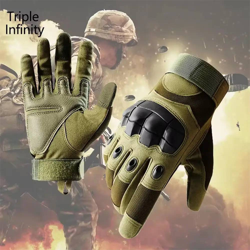 1 زوج قفازات اللمس تصميم اللياقة البدنية حماية الرياضة دراجة نارية الصيد قفازات المشي كاملة الأصابع