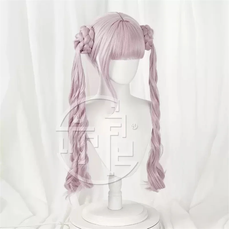 La centinaia linea Kako Tsukumo parrucca cosplay 65 cm lunghi doppia coda di cavallo capelli ultima accademia di difesa festa di Halloween donne ragazze