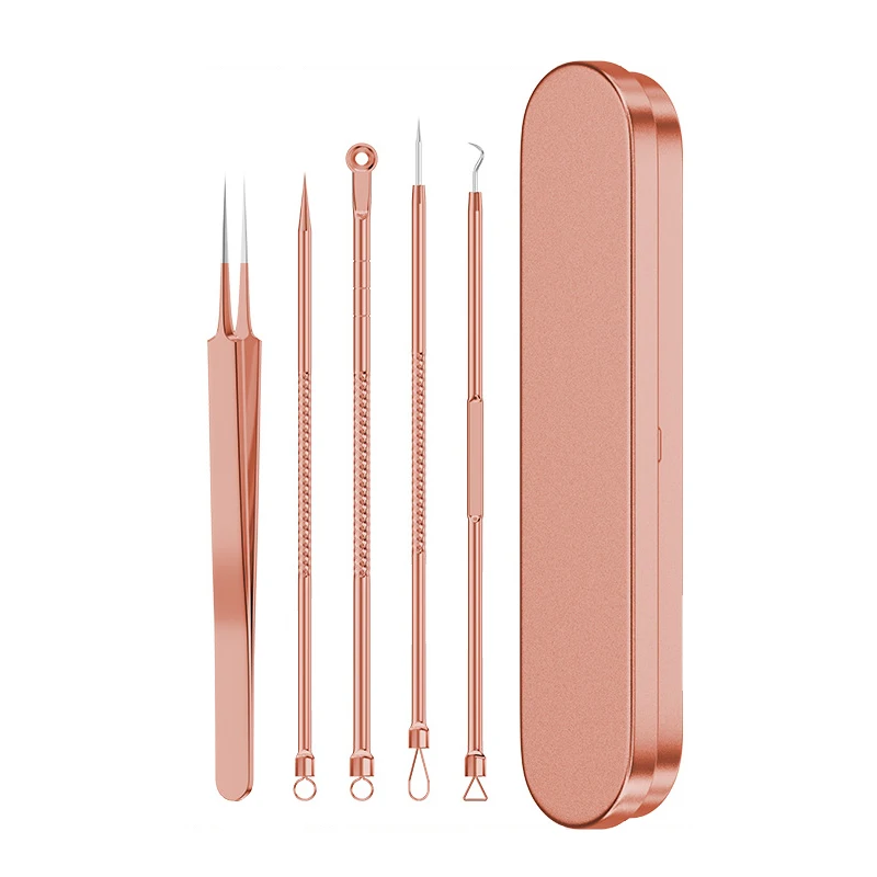 9/7/5 Stuks Acne Mee-Eter Verwijderingsnaalden Kits Roségoud Roestvrij Staal Black Spot Puistje Reinigingstool Gezicht Huidverzorging
