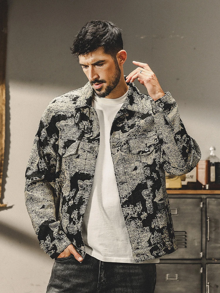 

Jaren American Sle Тяжелый джинсовый тюнер с 3D вышивкой, мужской весенне-осенний модный тюнер, молодежный повседневный хлопковый полиэтиленовый тюнер...