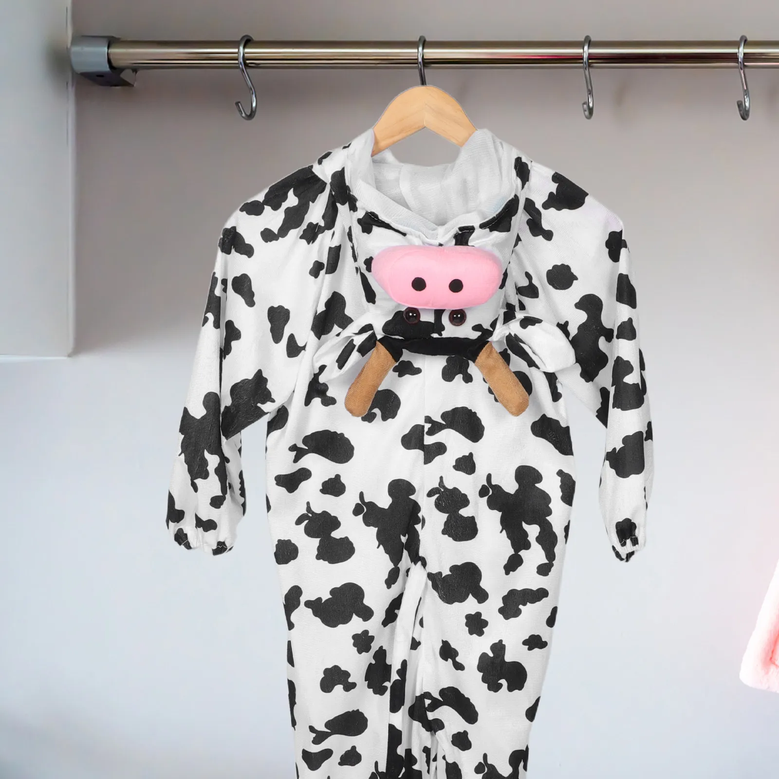Cow Costume Kids Animal Onesie Unique Design Comfortable Breathable Material Kindergarten Stage Shows Multiple Uses Halloween