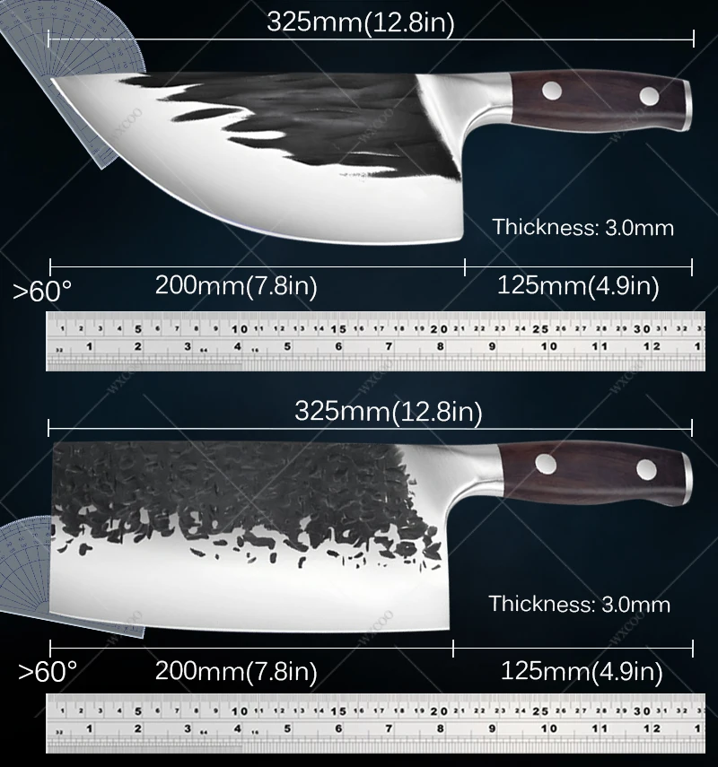 WXCOO Forged Kitchen Chef Knife Set High Carbon Steel Meat Vegetables Slice Knives Professional Butcher Cleaver Chope Bone Knife