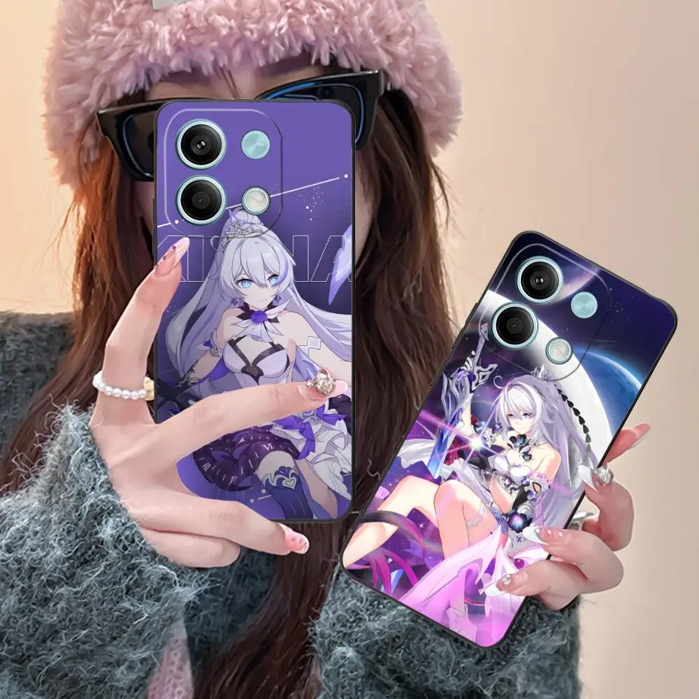 

Чехол для телефона Honkai Impact Kiana Herrscher для Xiaomi Redmi Note 14 13 12 11 A5 3 2 1 Pro Plus 4G 5G с цветным принтом, красивый чехол