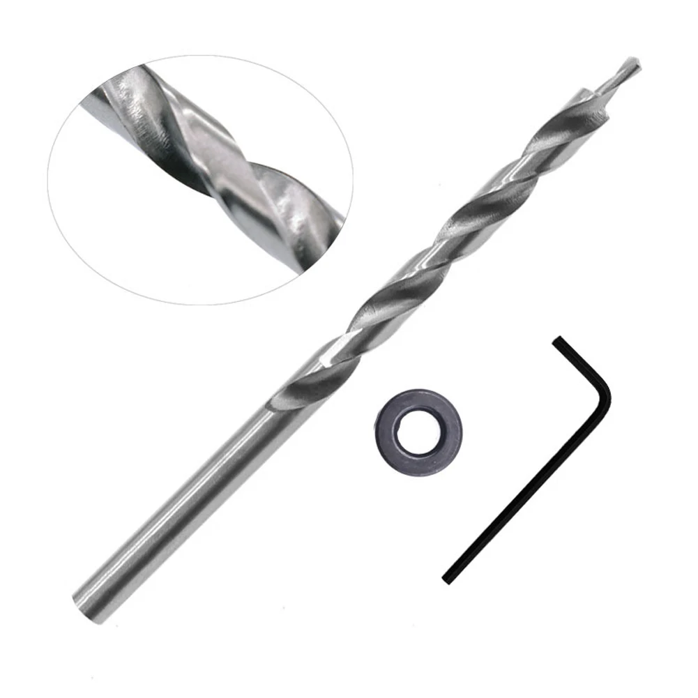 9mm Step Drill Bit With Hex Or Round Shank For Pocket Hole Joints, Includes Depth Stop Collar, Wrench & 3-Piece Set, Compatible