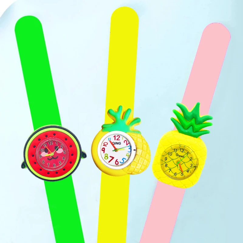 Reloj de dibujos animados 3D para bebé, regalo de cumpleaños, tiempo de estudio, juguete, batería de repuesto gratis