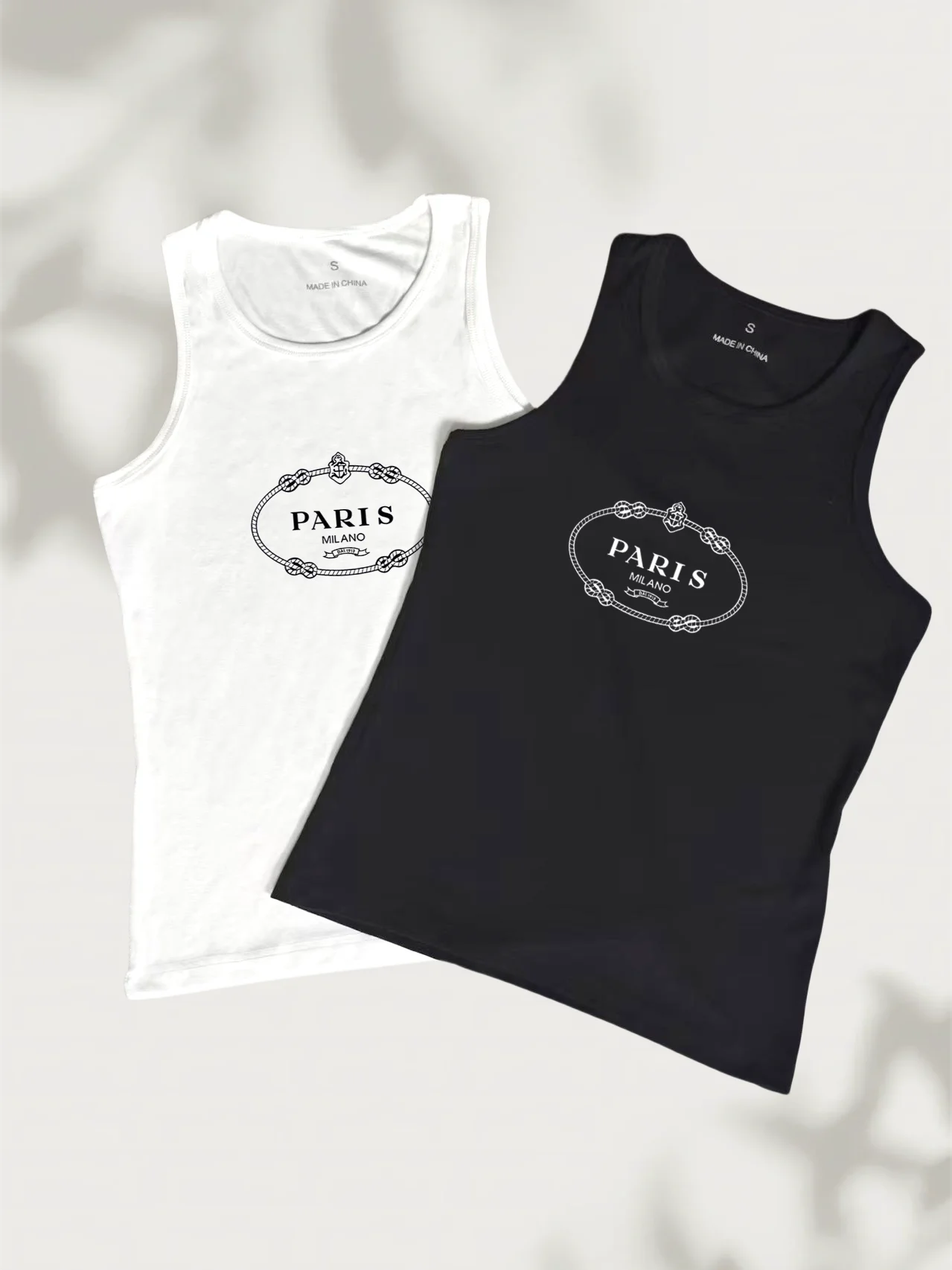 

New Brand Women's Round Neck Summer New Sleeveless Women's Slim Fit Fashionable Casual Versatile Elastic Printed Vest