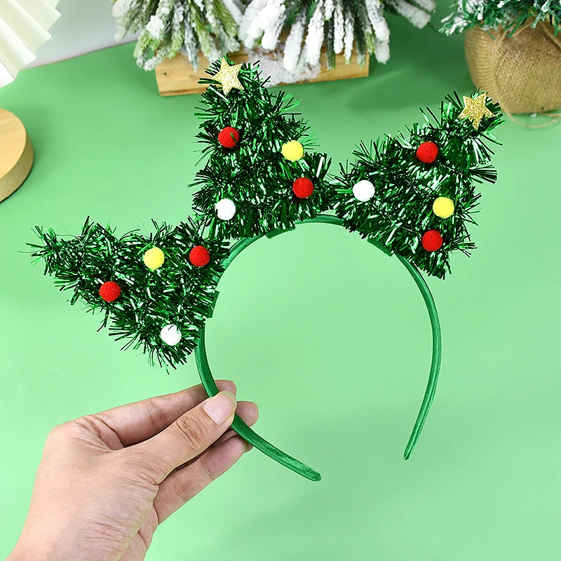 

Christmas Tree Headbands Xmas Star Hair Ball Kids Headband 2024 Christmas Decoration For Home Girls Women New Year 2025 Navidad