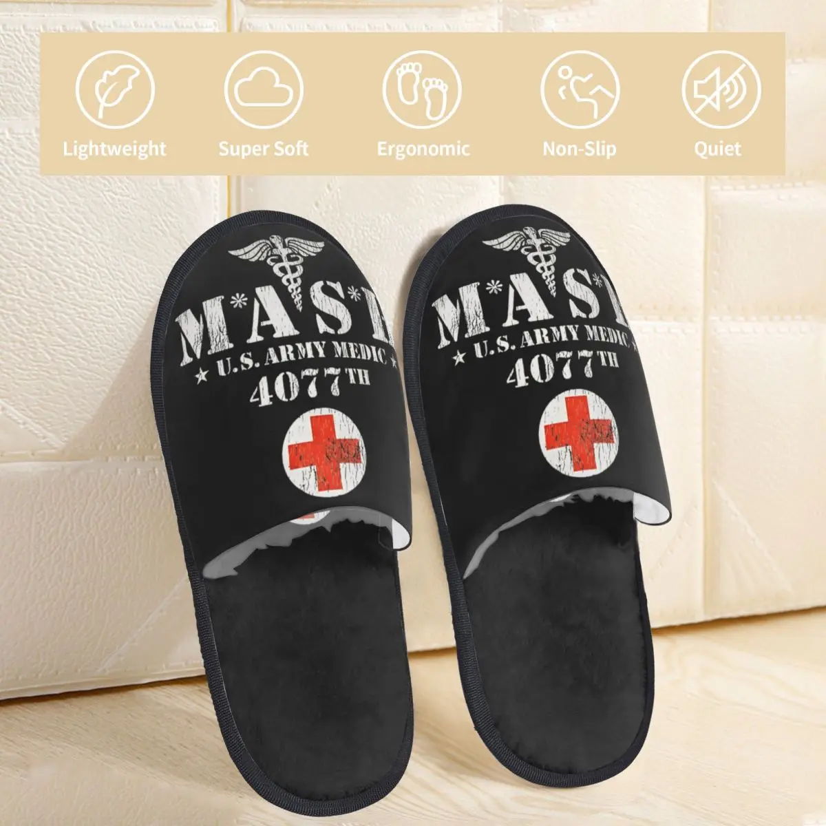 Mash 4077 TV House Slippers Non-slip Cozy Memory Foam Slides Living Room