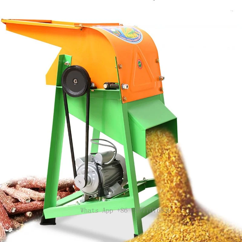 Household Large Automatic Crusher Corn Stripper Extra Large Feed Inlet Electric High Speed Corn Thresher Machine