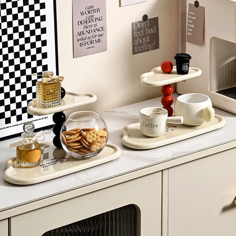 Aromatherapy Perfume Organizer Cloud Shape Double Layer Trays Desktop Perfume Rack Storage Home Decorative Shelf Bathroom