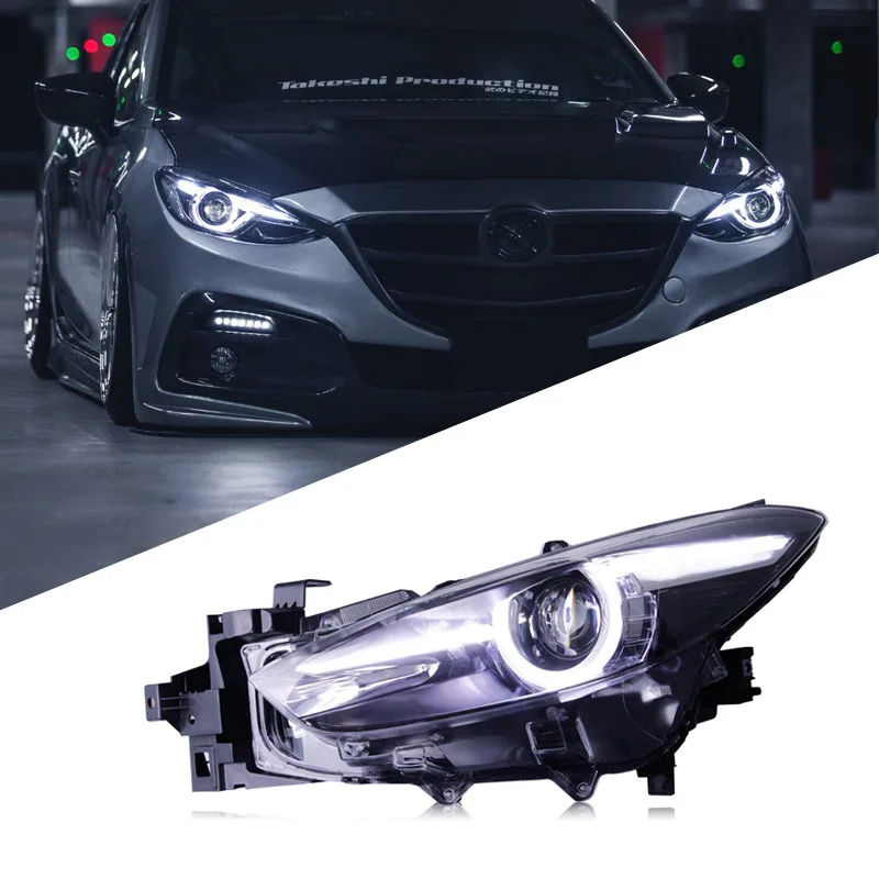 

Подходит для Mazda 3 Onxella 14-19 годов в сборе, модифицированная ксеноновая лампа, линза, светодиодные дневные ходовые огни