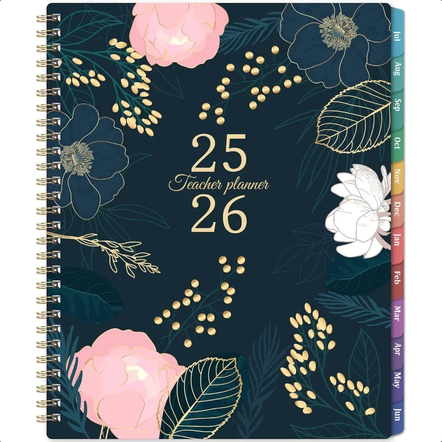 

Teacher 20252026 Teacher Lesson JULY 2025 JUNE 2026 8.5" x 11" Weekly and Monthly 20252026 Academic Year Colorful Tabs Pocke