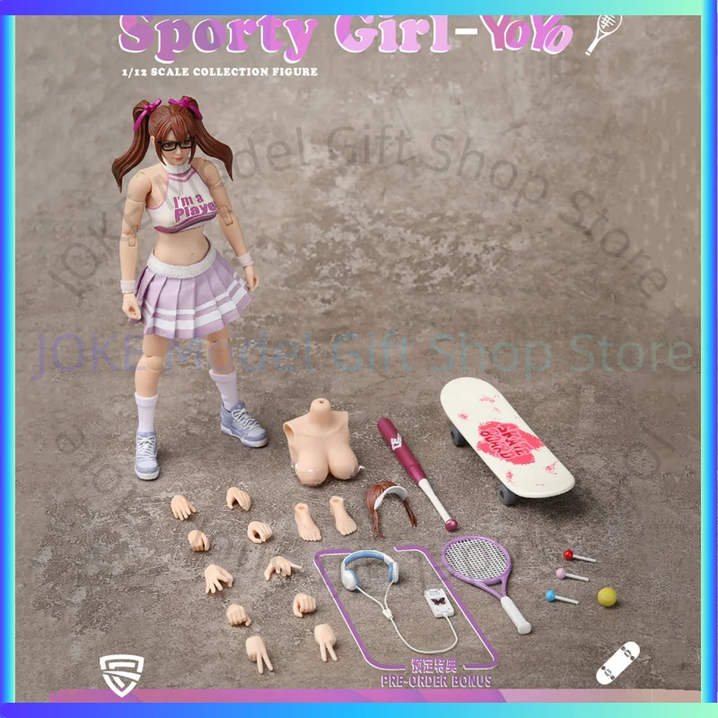 Preventa Crazyfigure CFTOYS CRAZY FIGURE LT005 1/12 chica deportiva-cuerpo juvenil traje móvil figura de acción de niña
