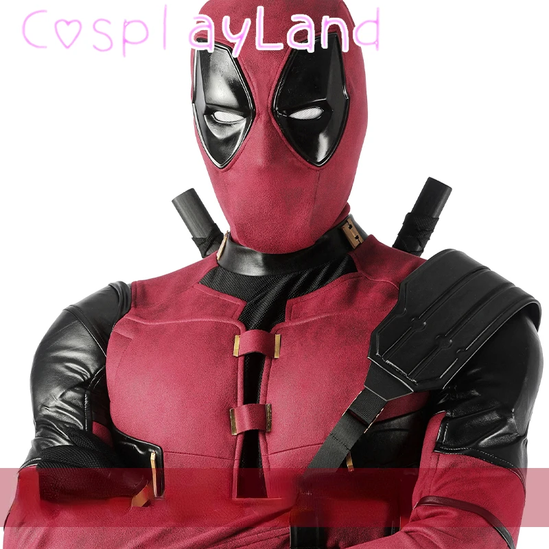 New Arrival DP3 Mr. Pool Cosplay Costume Hero Complete Clothes Red Leather Men Jumpsuit Halloween Carnival Christmas Outfit