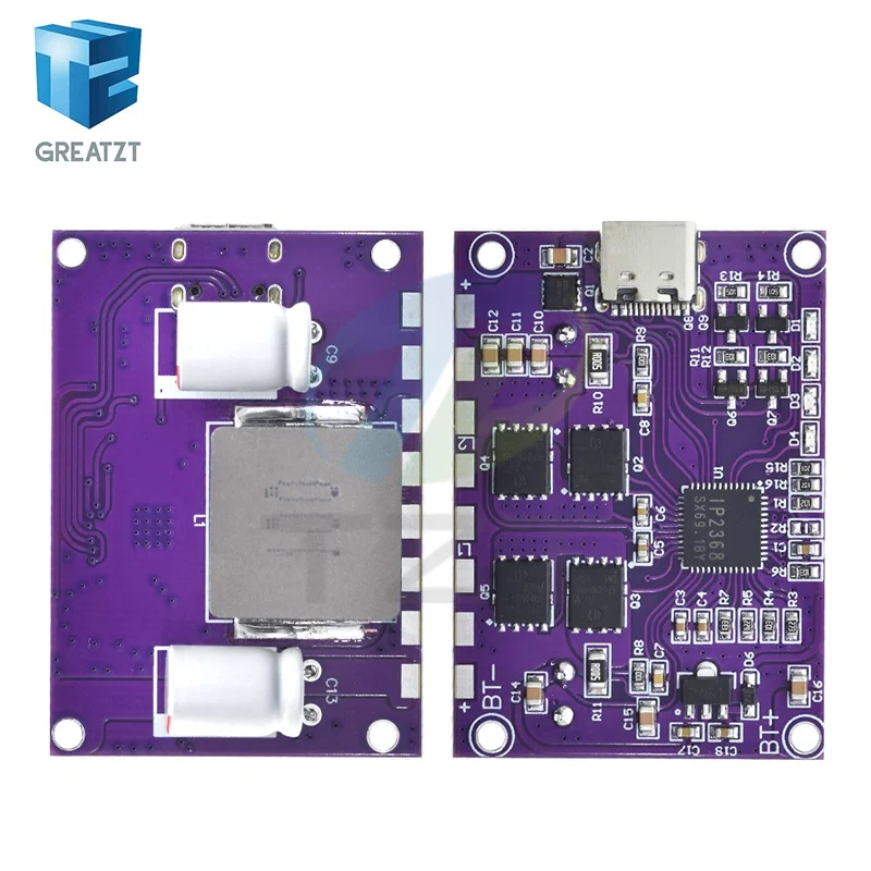 GREATZT IP2368 Bidirectional 100w Fast Charging Module Buck-Boost Type-c Interface 2-5S Lithium Battery  Fast Charging Board