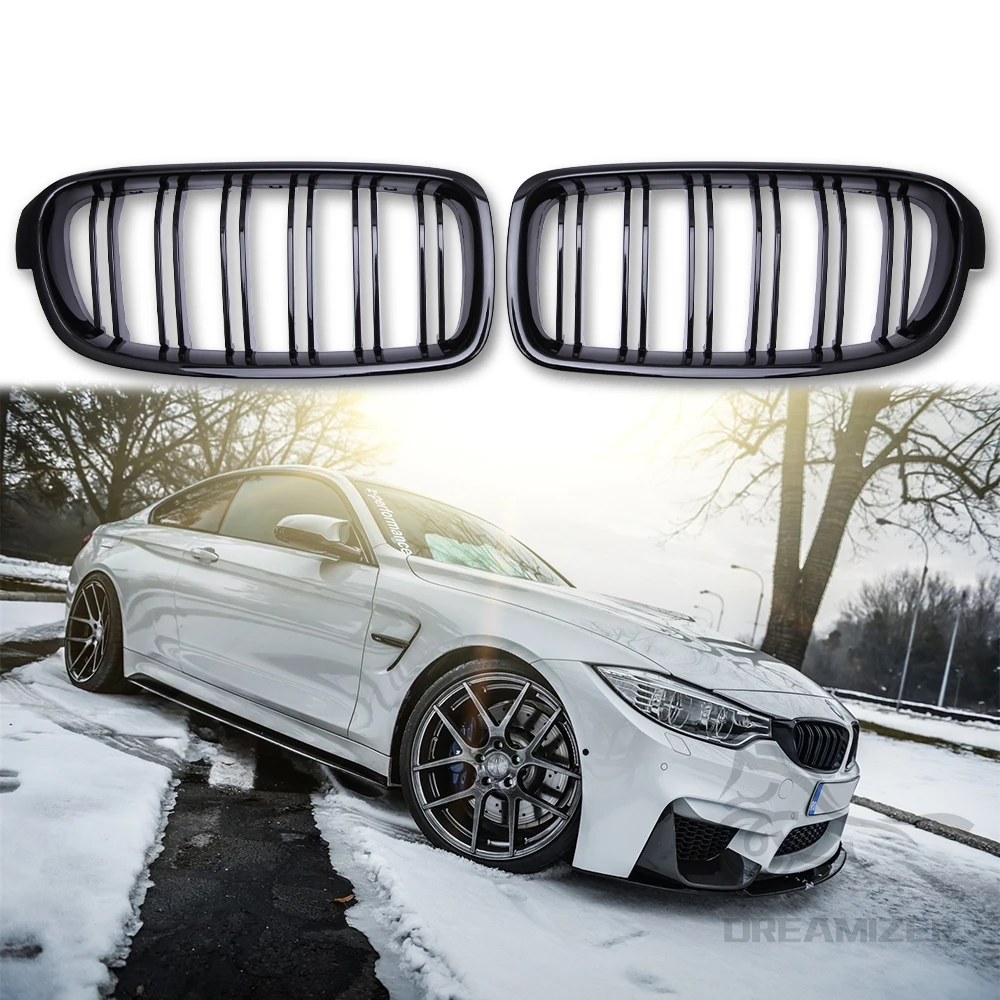 

Car Gloss Black Front Bumper Grille For BMW 3-Series F30 F31 2012-2018 Sport Grill Double Slat Line Grilles Kindey Grills