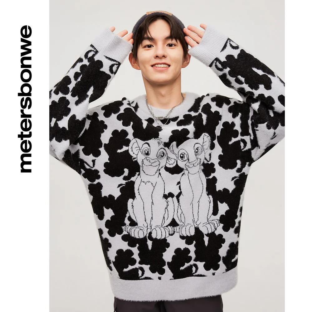 

Свитер Metersbonwe мужской с круглым вырезом, теплая парная кофта с длинным рукавом, Свободный Повседневный пуловер с открытыми плечами, осень